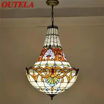 OUTELA Европейская Люстра Тиффани винтажная Люстра для ресторана спальни Кофейни бара виллы коридора цветная стеклянная Подвесная лампа