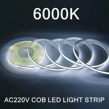 OuuZuu Светодиодная лента COB теплый белый 220В 240 светодиодов на метр 1-5 м
