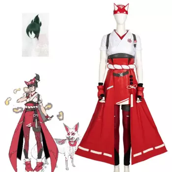 Overwatch 2 Cos Kiriko костюмы для косплея OW2 женская игровая одежда для комиксов костюмы для Хэллоуина зеленый парик красный комплект униформы