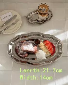 Овальный поднос из нержавеющей стали