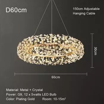 OWEN LYCA Подвесной светильник «Одуванчик» золотой металл, хрусталь