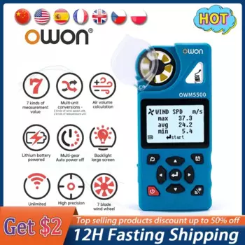 OWON OWM5500 Интеллектуальный анемометр