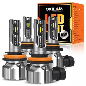 OXILAM 2 шт. Canbus H8 H11 9005 HB3 9006 HB4 Светодиодная лампа для фар Супер яркая 2025 Комплект автомобильных противотуманных фар дальнего ближнего света 12 В 6500 К