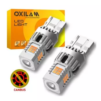 OXILAM 2 шт. T20 WY21W Светодиод без гипервспышки 7440 W21W WY21W Светодиодная лампа Canbus указателя поворота Янтарно-желтая 3020 SMD 12 В Авто лампа