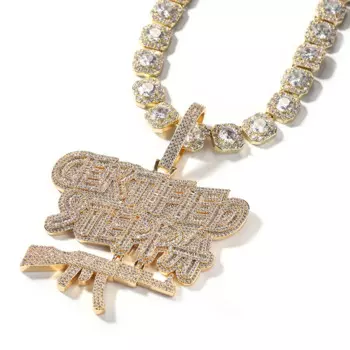 Ожерелье мужское в стиле хип-хоп 5 А + с фианитами