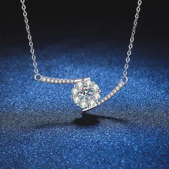 Ожерелье женское из серебра 925 пробы с кулоном в виде цветка сердца