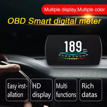 P12 HUD Head Up Display Умный Цифровой Автомобильный спидометр компьютер OBD 2 скорость двигателя об/мин Расход топлива лобовое стекло проектор