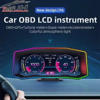P4 проекционный дисплей OBD + GPS двойная система цифровой спидометр тахометр сигнализация превышения скорости напряжение температура воды бортовой компьютер