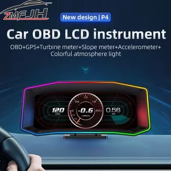 P4 Smart OBD Проекционный дисплей GPS Измеритель наклона Об/мин Температура воды Датчик уровня топлива Часы Измеритель скорости Инструмент общего пробега
