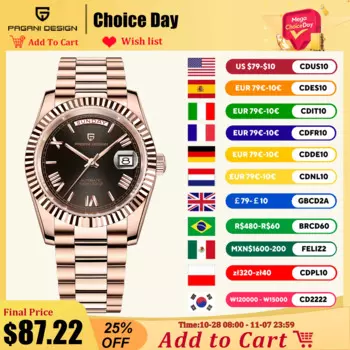 PAGANI DESIGN DD40 мужские часы розовое золото Роскошные механические наручные часы NH36A автоматические часы для мужчин водонепроницаемые спортивные часы