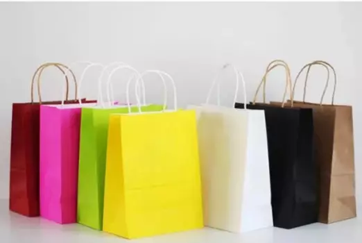 Пакеты из крафт-бумаги с ручками, 21x15x8 см, 50 шт.