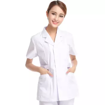 Пальто для врачей, пальто для врачей, летний костюм с коротким рукавом и воротником, пальто для медсестер, Комбинезоны из аптеки белого и синего цветов