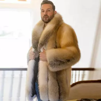 Пальто из натурального лисьего меха, мужская зимняя куртка, пальто из натурального меха, мужские теплые куртки, роскошная модная верхняя одежда