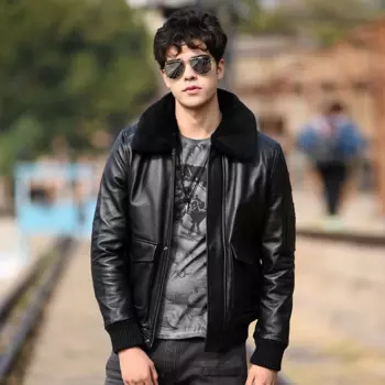 Пальто мужское из натуральной кожи, верхняя одежда из воловьей кожи черного цвета, качественная Короткая кожаная куртка-бомбер G1, большие размеры, осень