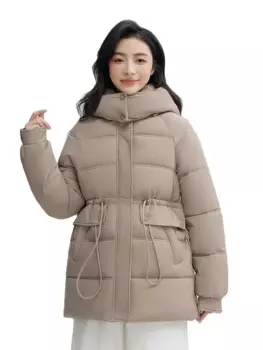 Пальто с капюшоном, новинка 2023, зимние женские длинные парки, одежда, повседневное плотное теплое пальто с капюшоном и узором, женская зимняя верхняя одежда, пуховая куртка