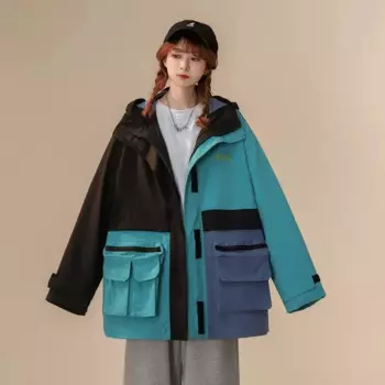 Пальто в стиле колор-блок, женская одежда на весну и осень, Женский костюм для отдыха, новинка 2023, куртки, верхняя одежда для девочек JP889