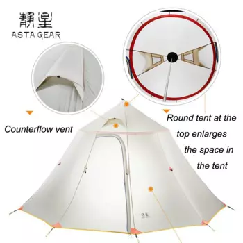 Палатка Asta Gear для горного дома, большая Ультралегкая пирамида для активного отдыха и походов, для шести человек
