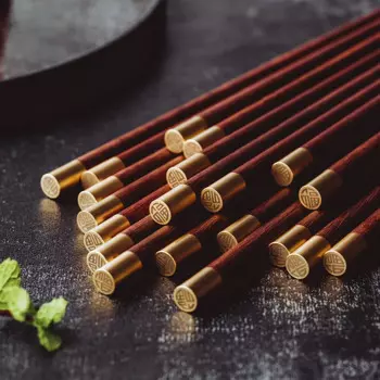 Палочки для еды из красного сандалового дерева без лака, Подарочная коробка, 10 пар наборов, высококачественные благословения, палочки для еды, подарки для дома.