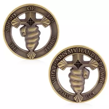 Памятная монета «меч духа», коллекционная сувенирная монета, подарок, Библия, крест, памятная монета, монета без валюты