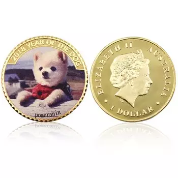 Памятная монета olevo щенок