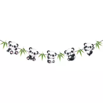 Panda Theme Birthday Banner