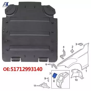 Панель доступа с подкладкой крыла для BMW X1 E84 2010-2015, передняя крышка колесной арки, сменная крышка лампы для фар 51712993140