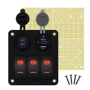 Панель переключателя с тремя клавишами, 12 В/24 В