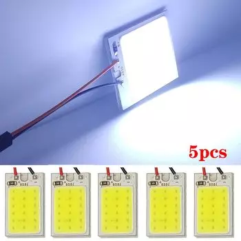 Панель Светодиодная купольная для чтения, 5 шт./10 шт., лампа для чтения, COB 18 SMD, 18 светодиодный, внутреннее освещение автомобиля, автомобильная лампа W5W, гирлянда T10, светодиодный адаптер 12 В