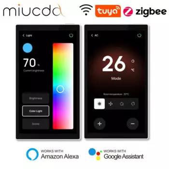 Панель управления MIUCDA Tuya с Wi-Fi, сенсорный центральный прибор для управления домом, со встроенным беспроводным концентратором ZigBee, Голосовое управление