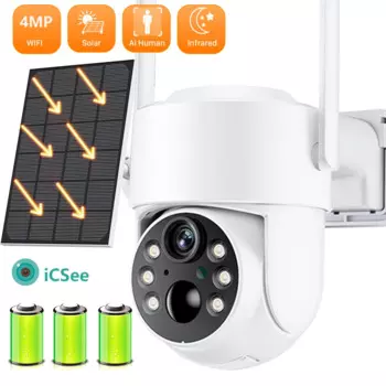PANEPO 4MP камера с солнечной батареей Камера Wifi Открытый Обнаружения Человека Беспроводная Камера Наблюдения С Солнечной Панелью 7800mAh Перезарядки Батареи камера видеонаблюдения уличная