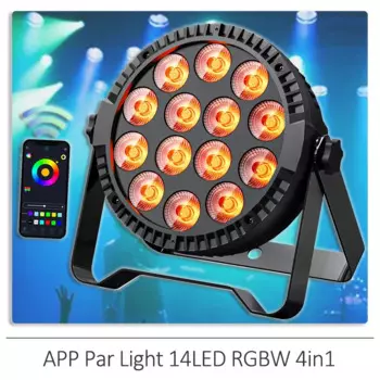 Par Light 14LED RGBW 4 в 1 сценический прожектор Strob Light s DMX смешивание цветов для вечеринки DJ диско шоу с App управлением