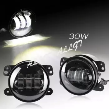 Пара 4-дюймовых светодиодных противотуманных фар мощностью 30 Вт для Jeep Wrangler Unlimited JK 2007 2008 2009 2010 2011 2012 2013 2014 2015 2016