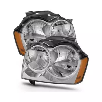 Пара автомобильных фар для Jeep Grand Cherokee 2005 2006 2007, фара без лампы слева и справа