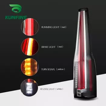 Пара автомобильных задних фонарей в сборе для GMC Yukon Led 2007-2014, стоп-сигнал с указателем поворота, автомобильный светодиодный задний фонарь, тюнинговые детали