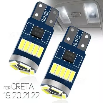 Пара белых светодиодных ламп 15SMD T10 501 W5W 2835 194 светодиодный внутренний светильник с куполом для чтения карт Canbus для Hyundai Creta 2019 2020 2021 2022