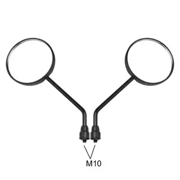 Пара черных зеркал для мотоциклов и скутеров, зеркало заднего вида для мотоцикла M8 M10, круглое овальное выпуклое зеркало