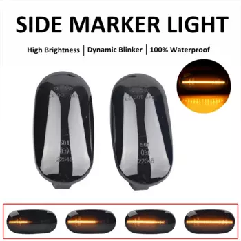 Пара динамических светодиодных боковых габаритных фонарей для Mitsubishi Lancer Pajero Mirag Galant 1998-2005, боковой повторитель, указатель поворота, мигалка