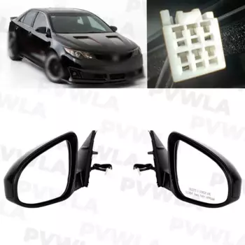 Пара для Toyota Camry 2012 2013 2014 левая + правая сторона, 3 контакта, черная окрашенная сборка заднего зеркала