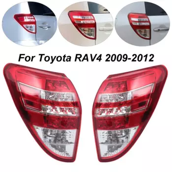 Пара галогенных задних фонарей для Toyota Rav4 2009 2010 2011 2012, фары в сборе левая и правая стороны водителя и пассажира, прозрачные и красные линзы