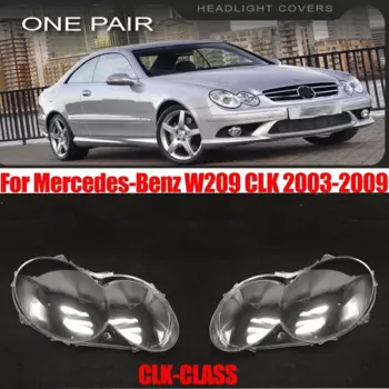Пара крышек для фар, оболочка для автомобильных фар, крышка для объектива для Mercedes-Benz W209 CLK 2003-2009, налобный фонарь, защитная оболочка, стеклянная крышка