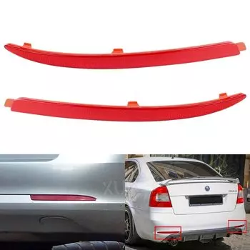 Пара светоотражающих ламп для пассажира, левый и правый бампер, для Skoda Octavia Mk2 2009-2013