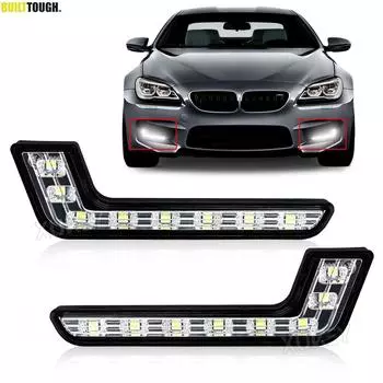 Пара универсальных дневных ходовых огней 8LED SMD 12V L-образный 7-стиль DRL Белый Яркий Водонепроницаемый Передний бампер Противотуманные фары для автомобиля