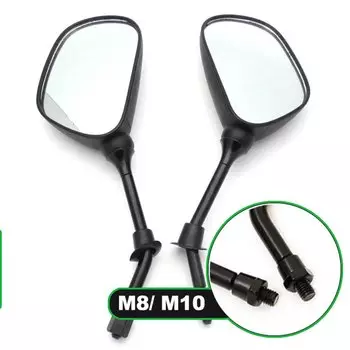 Пара зеркал заднего вида для мотоцикла M10 M8 8 мм 10 мм резьба для GY6 50cc 110cc 125cc 150cc китайский квадроцикл скутер CRF