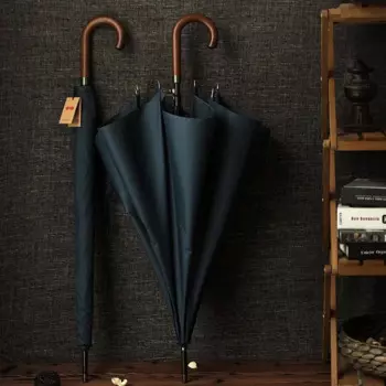 PARACHASE Черный зонт автоматический 8 ребер