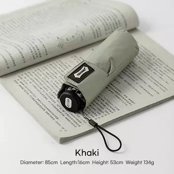 PARACHASE Мини-зонт женский черный углеродный