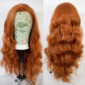Парик AIMEYA Ginger Body Wave, синтетические парики на сетке, натуральные волосы с детскими волосами, синтетические кружевные передние парики для женщин, парик для косплея