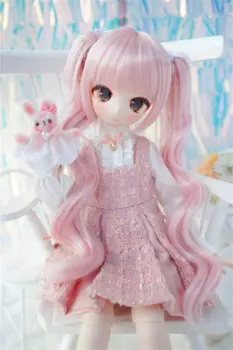 Парик BJD/SD подходит для кукол 1/3 ,1/4,MDD/TF, высокотемпературные шелковые парики, тигровый зажим, двойной конский хвост, кукольные аксессуары