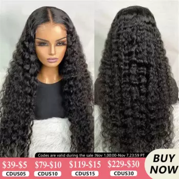 Парик Deep Wave 13x 6 на сетке спереди, 13x4 HD, прозрачные передние парики на сетке, 30 дюймов, 180% индийские вьющиеся человеческие волосы на сетке