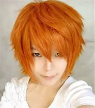 Парик для косплея Для Koushi Sugawara Nishinoya Yuu hinata haikyuu, костюм для вечеринки на Хэллоуин, короткий оранжевый мужской костюм для вечеринки