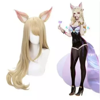 Парик для косплея K/DA kda Ahri из девять хвостовых лисиц